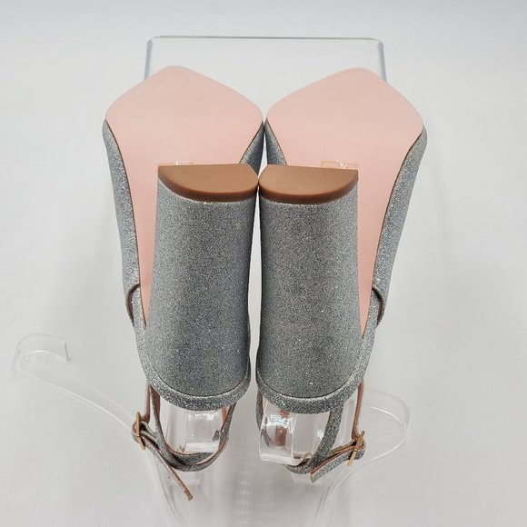 ASOS Silver Glitter Block Heels - NWOT - Picture 12 of 16